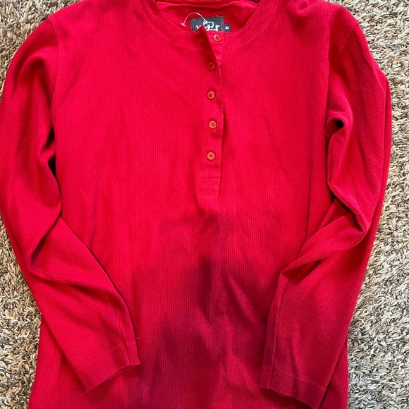 Woolrich vintage 100% cotton partial button up henley long sleeve shirt medium - Picture 1 of 3